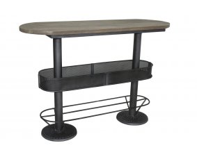 Table mange debout industrielle bois manguier et métal 155cm DAKOTA