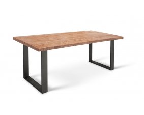 Table à manger en bois massif 180 cm avec piétement métal LOUIS