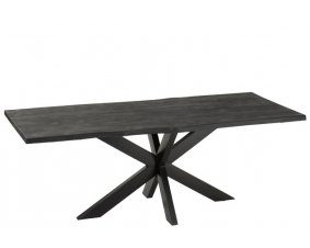 Table à manger en bois massif d'acacia noir piétement étoile JAMY