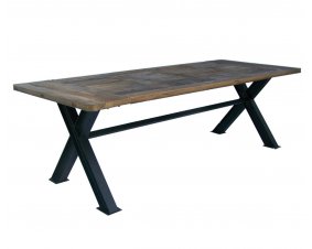 Table industrielle bois massif et métal 250cm UTAH