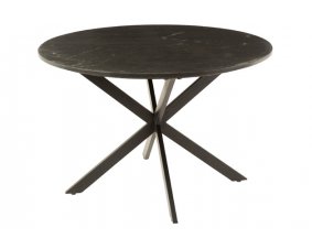 Table à manger ronde en marbre noir et métal MARCA