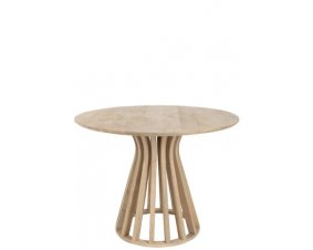 Table à manger ronde scandinave en bois massif CONNY