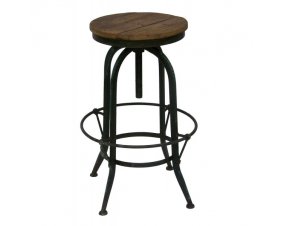 Tabouret de bar industriel bois et métal CESAR