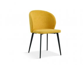 Chaise design en tissu jaune MANEL