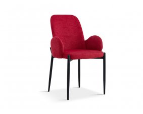 Chaise fauteuil moderne en tissu VALENTINE-Rouge