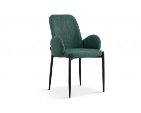 Chaise fauteuil moderne en tissu VALENTINE-Vert