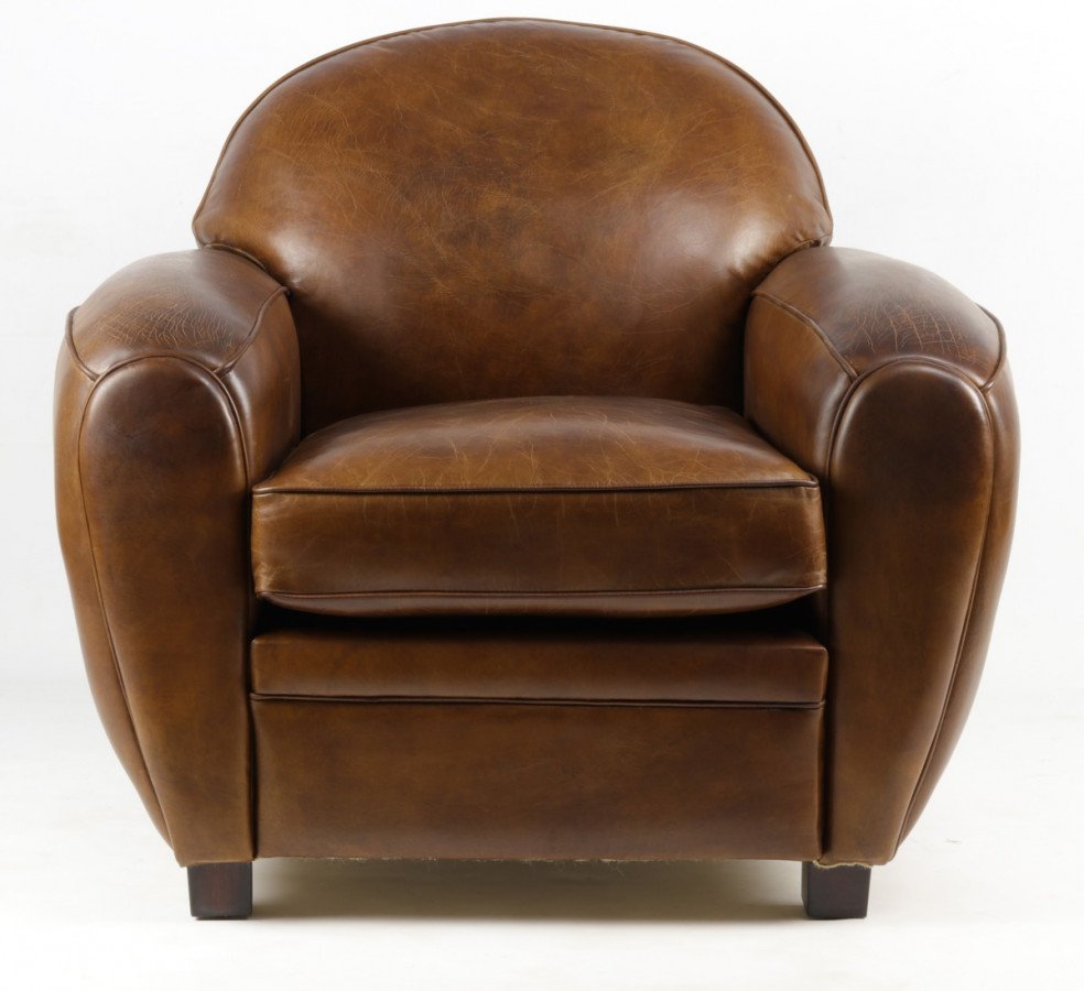 Fauteuil Club Marron En Cuir Bouba 22