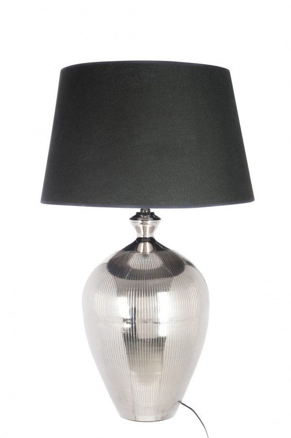 Lampe A Poser Moderne Metal Et Abat Jour Noir Venezia 99