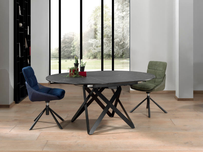 Table à manger ronde extensible contemporaine ARAMIS - 2706
