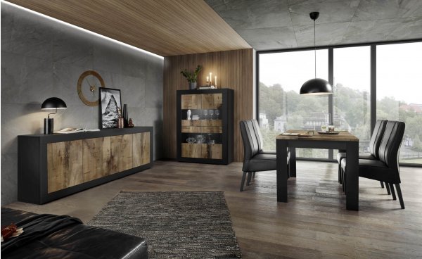 Buffet moderne noir et bois